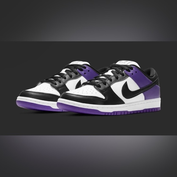 Nike SB Dunk Low Court Purple Black White BQ6817-500 Size US Men 12 Brand New - Picture 2 of 4